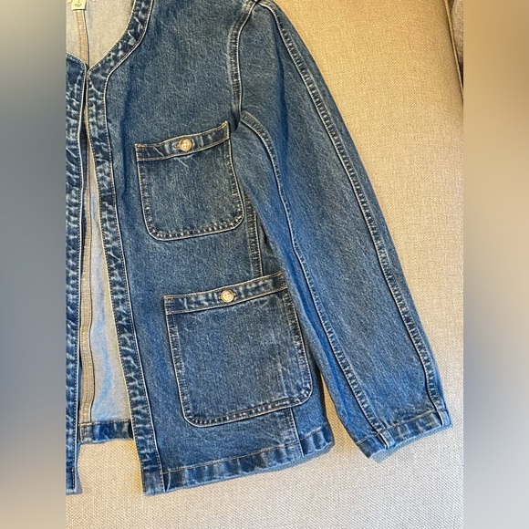 J. Crew Simone Relaxed Denim Jacket Open Front Collarless In Blue Size S - Picture 7 of 16
